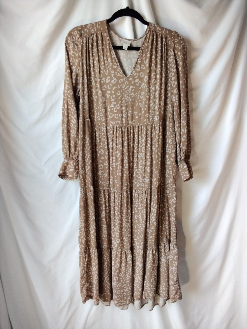 a new day Taupe and Cream Tiered V-Neck Maxi Dress